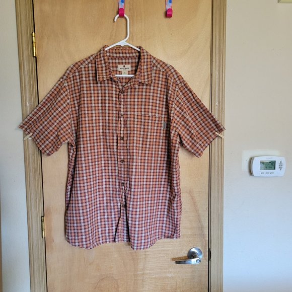 Woolrich XL Plaid Shirt Orange Cream Red - Picture 4 of 6